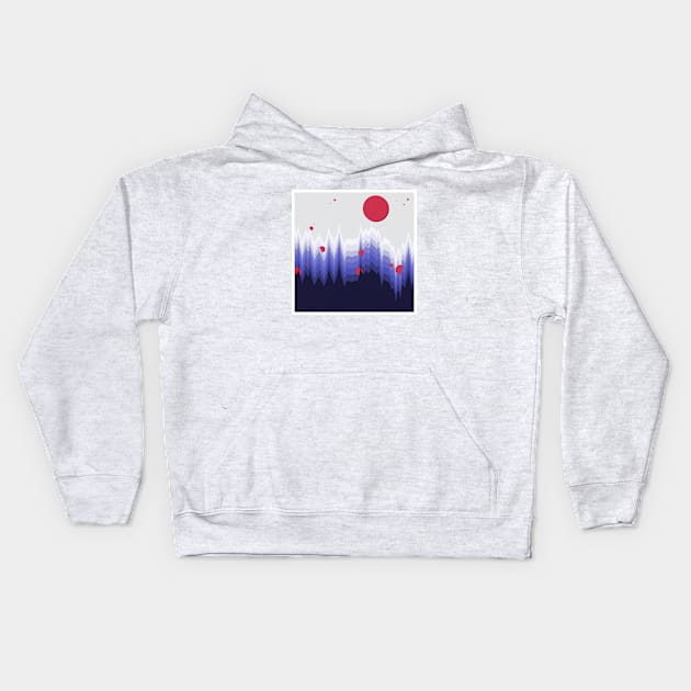 Minimalist abstract landscape design Kids Hoodie by Liam Warr